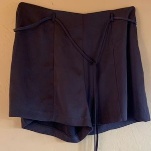 Green Tie Waist Shorts